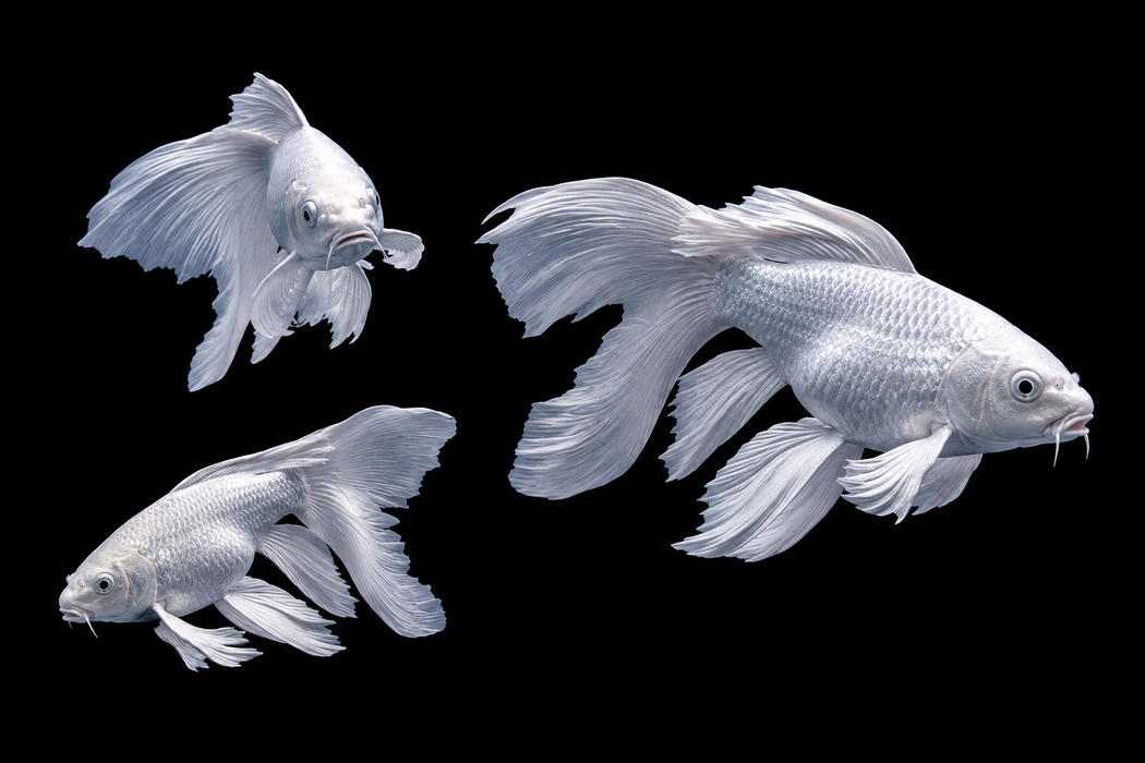 Platinum Longfin Shortbody Koi