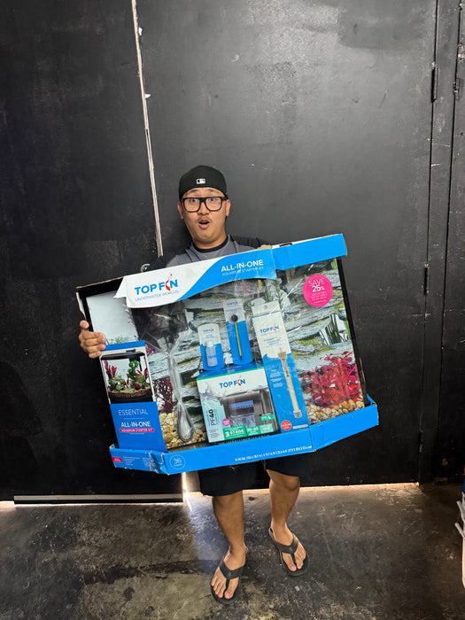Brand New Topfin All-In-One 36 Gallon Bowfront Aquarium Starter Kit